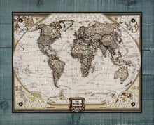 Load image into Gallery viewer, 1900s World Map - Board Mounted Canvas Print
