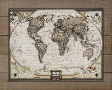 Load image into Gallery viewer, 1900s World Map - Board Mounted Canvas Print
