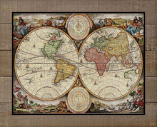 Load image into Gallery viewer, 1700s World Map - Board Mounted Canvas Print
