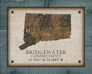 Bridgewater Connecticut Vintage Design On 100% Natural Linen