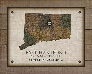 East Hartford Connecticut Vintage Design On 100% Natural Linen