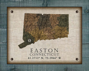 Easton Connecticut Vintage Design Board Mounted Canvas Print