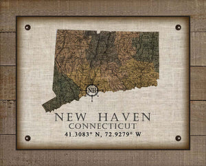New Haven Connecticut Vintage Design On 100% Natural Linen