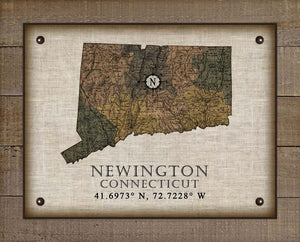 Newington Connecticut Vintage Design On 100% Natural Linen