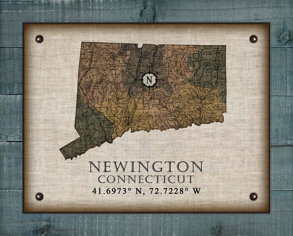 Newington Connecticut Vintage Design On 100% Natural Linen