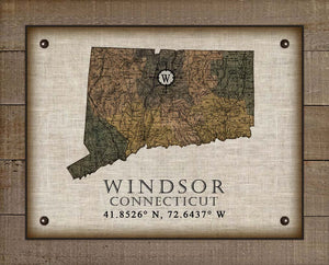Windsor Connecticut Vintage Design On 100% Natural Linen