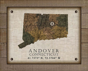 Andover Connecticut Vintage Design On 100% Natural Linen