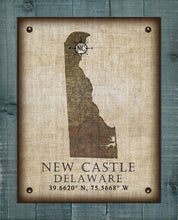 Load image into Gallery viewer, New Castle Delaware Vintage Design - On 100% Natural Linen
