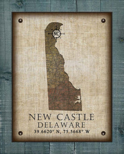 New Castle Delaware Vintage Design - On 100% Natural Linen