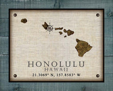 Load image into Gallery viewer, Honolulu Hawaii Vintage Design - On 100% Natural Linen
