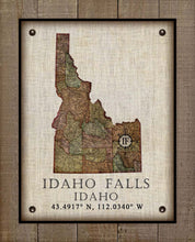 Load image into Gallery viewer, Idaho Falls Idaho Vintage Design - On 100% Natural Linen
