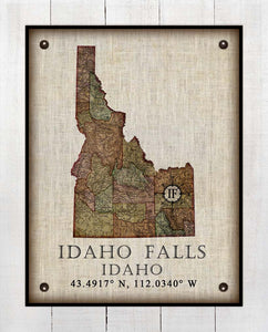 Idaho Falls Idaho Vintage Design - On 100% Natural Linen