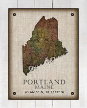 Load image into Gallery viewer, Portland Maine Vintage Design On 100% Natural Linen
