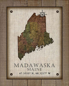 Madawaska Maine Vintage Design On 100% Natural Linen