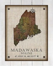 Load image into Gallery viewer, Madawaska Maine Vintage Design On 100% Natural Linen
