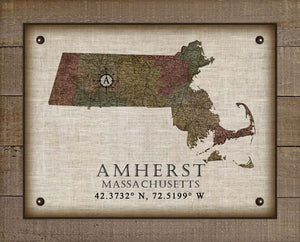 Amherst Massachusetts Vintage Design On 100% Natural Linen