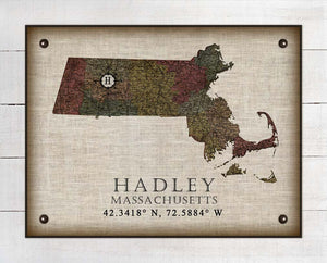 Hadley Massachusetts Vintage Design - On 100% Natural Linen