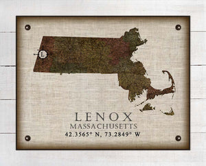 Lenox Massachusetts Vintage Design - On 100% Natural Linen