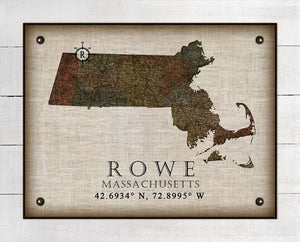 Rowel Massachusetts Vintage Design - Board Mounted Canvas Print