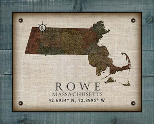 Rowel Massachusetts Vintage Design - Board Mounted Canvas Print