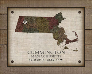 Cummington Massachusetts Vintage Design On 100% Natural Linen