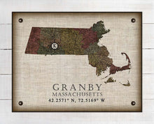 Load image into Gallery viewer, Granby Massachusetts Vintage Design Board Mounted Canvas Print
