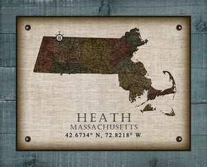 Heath Massachusetts Vintage Design - On 100% Natural Linen