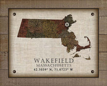 Load image into Gallery viewer, Wakefield Massachusetts Vintage Design - Board Mounted Canvas Print
