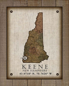 -Any State & Town In The U.S.A. - Board Mounted Canvas Print