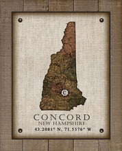 Load image into Gallery viewer, Concord New Hampshire Vintage Design - On 100% Natural Linen
