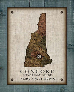 Concord New Hampshire Vintage Design - On 100% Natural Linen