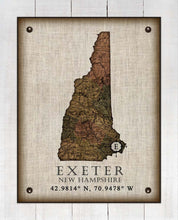 Load image into Gallery viewer, Exeter New Hampshire Vintage Design - On 100% Natural Linen
