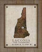 Load image into Gallery viewer, Laconia New Hampshire Vintage Design - On 100% Natural Linen
