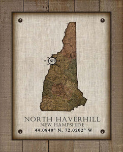 North Haverhill New Hampshire Vintage Design - On 100% Natural Linen