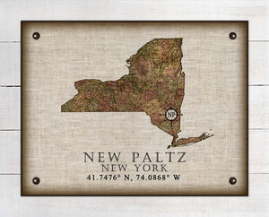 New Paltz New York Vintage Design - On 100% Natural Linen