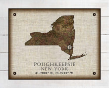 Load image into Gallery viewer, Poughkeepsie New York Vintage Design - On 100% Natural Linen
