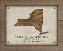 Load image into Gallery viewer, Saratoga Springs New York Vintage Design - On 100% Natural Linen
