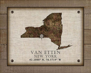 Van Etten New York Vintage Design - On 100% Natural Linen
