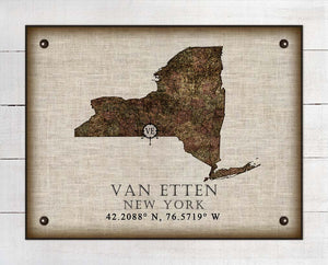 Van Etten New York Vintage Design - On 100% Natural Linen