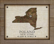 Load image into Gallery viewer, Poland New York Vintage Design - On 100% Natural Linen
