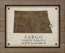 Load image into Gallery viewer, Fargo North Dakota Vintage Design - On 100% Natural Linen
