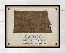 Load image into Gallery viewer, Fargo North Dakota Vintage Design - On 100% Natural Linen
