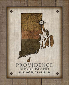 -Any State & Town In The U.S.A. - Board Mounted Canvas Print