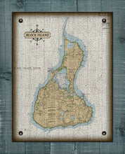 Load image into Gallery viewer, Block Island Rhode Island Nautical Chart - On 100% Natural Linen
