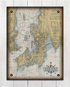 Newprt  Rhode Island Nautical Chart - Board Mounted Canvas Print