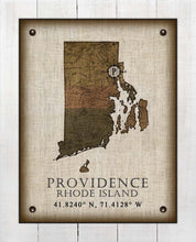 Load image into Gallery viewer, Providence Rhode Island Vintage Design - On 100% Natural Linen
