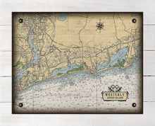 Load image into Gallery viewer, Westerly Rhode Island Nautical Chart - On 100% Natural Linen
