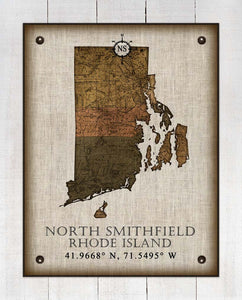 North Smithfield Rhode Island Vintage Design - Board Mounted Canvas Print