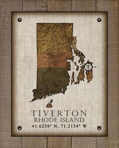 Tiverton Rhode Island Vintage Design - On 100% Natural Linen