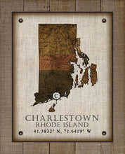 Load image into Gallery viewer, Charlestown Rhode Island Vintage Design - On 100% Natural Linen
